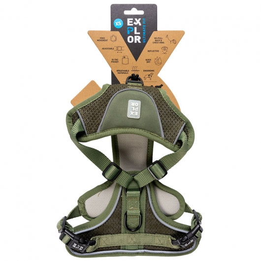 Hundegeschirr Duvoplus EXPLOR Ultimate Fit No-Pull-Geschirr - Undercover Grün Schwarz Blau