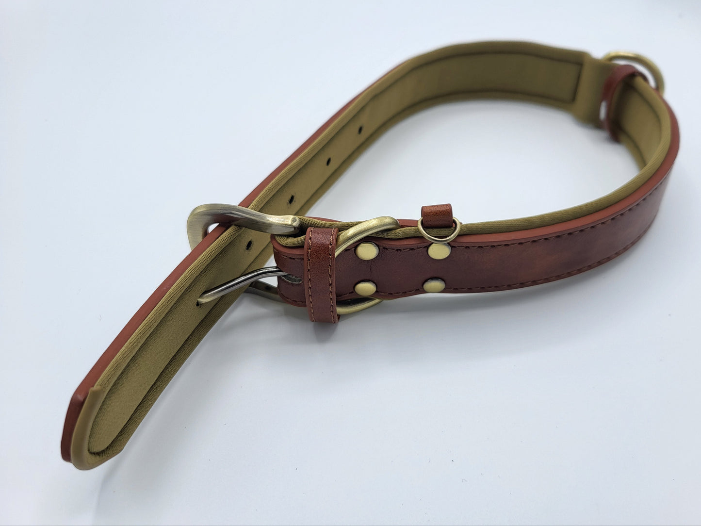 Hundehalsband Kunstleder - gepolstert - verstellbar - braun