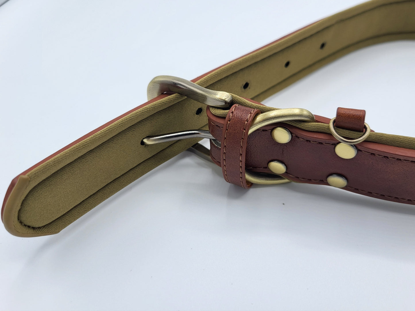 Hundehalsband Kunstleder - gepolstert - verstellbar - braun