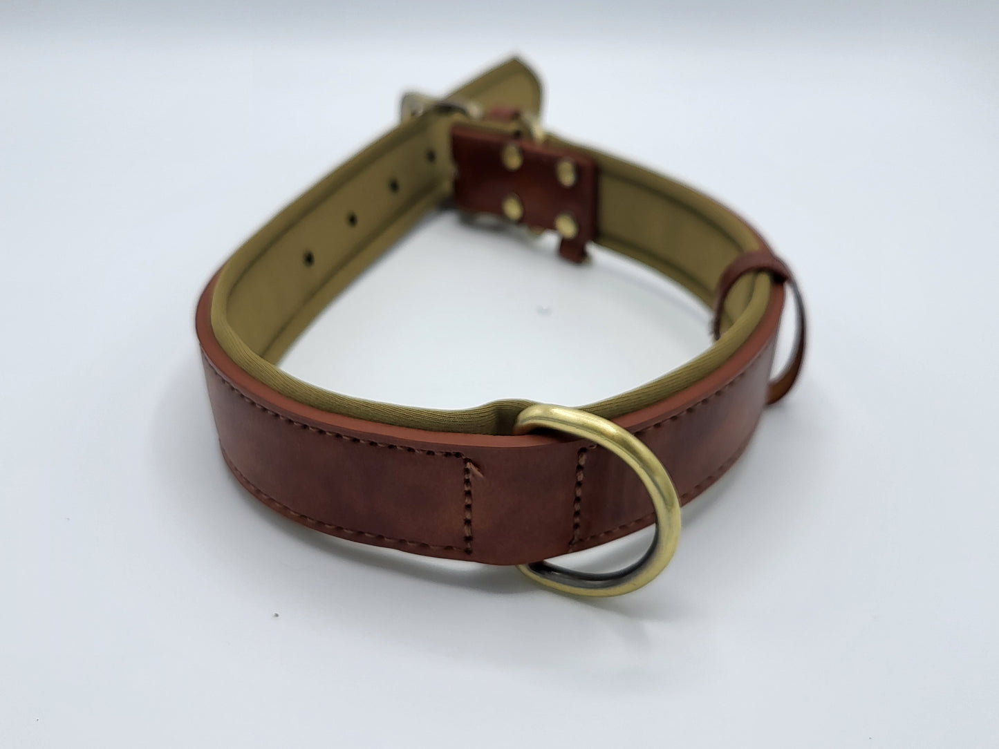 Hundehalsband Kunstleder - gepolstert - verstellbar - braun