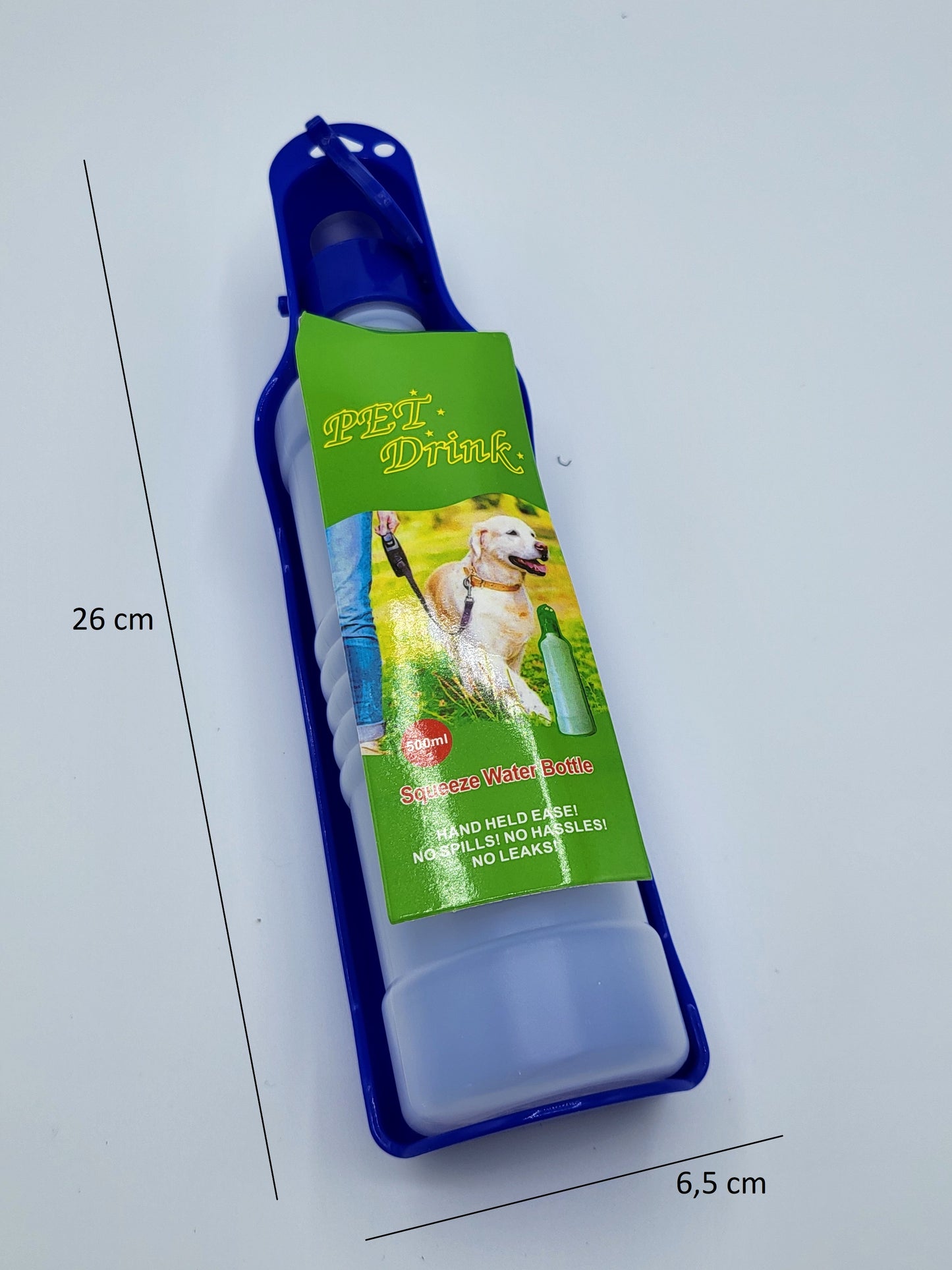 Wasserflasche für Hunde faltbar – 500ml Tragbarer Wasserspender für unterwegs