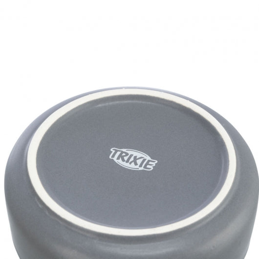 Trixie Napf-Set aus Keramik - Holz - grau -Natur
