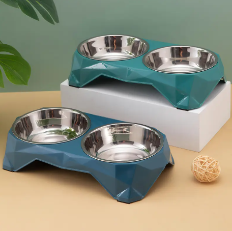 Bunter Haustier-Doppel-Futternapf– Rutschfest, Abnehmbar und Leicht zu Reinigen