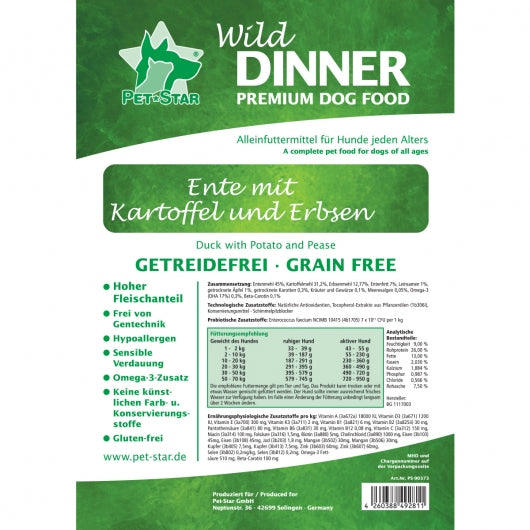 Pet Star - Wild Dinner Ente - Getreidefrei