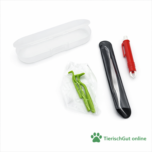 Zeckenentferner Werkzeugset mit Aufbewahrungsbox