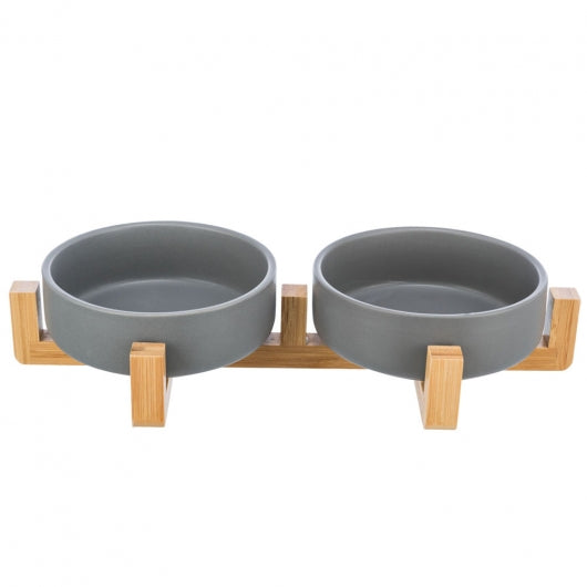 Trixie Napf-Set aus KeramikHolz - graunatur