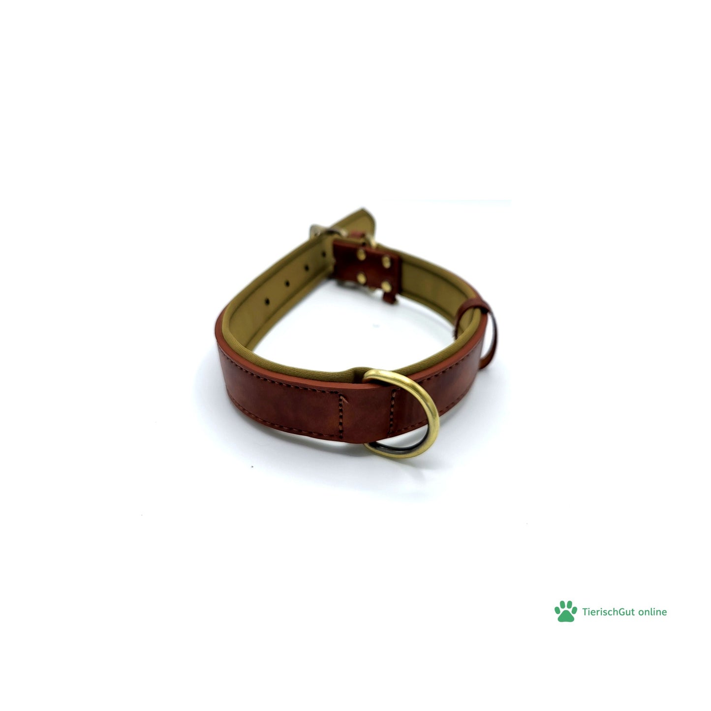 Hundehalsband Kunstleder - gepolstert - verstellbar - braun