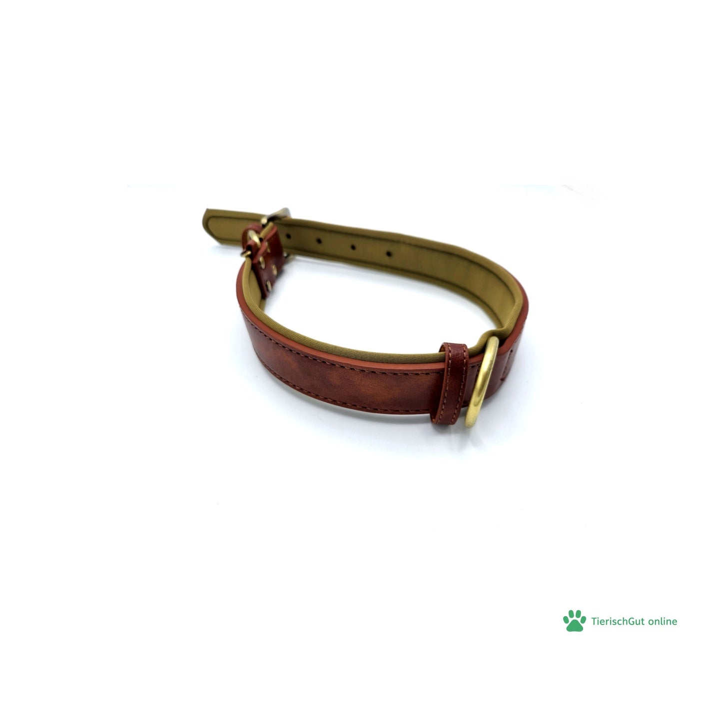 Hundehalsband Kunstleder - gepolstert - verstellbar - braun