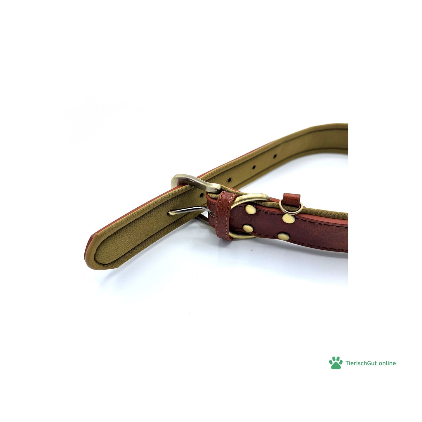 Hundehalsband Kunstleder - gepolstert - verstellbar - braun