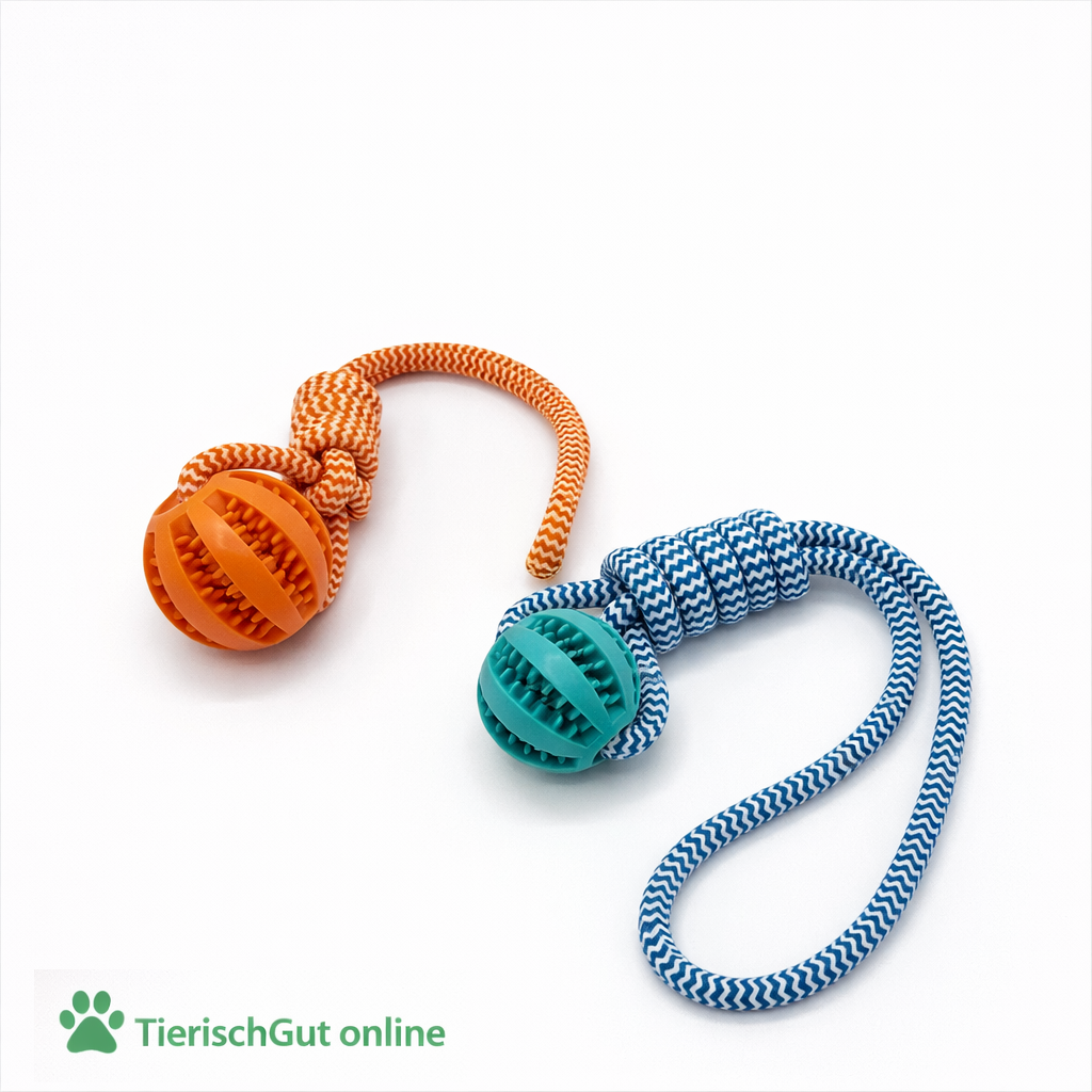 Ballspielzeug mit Seil für Hunde