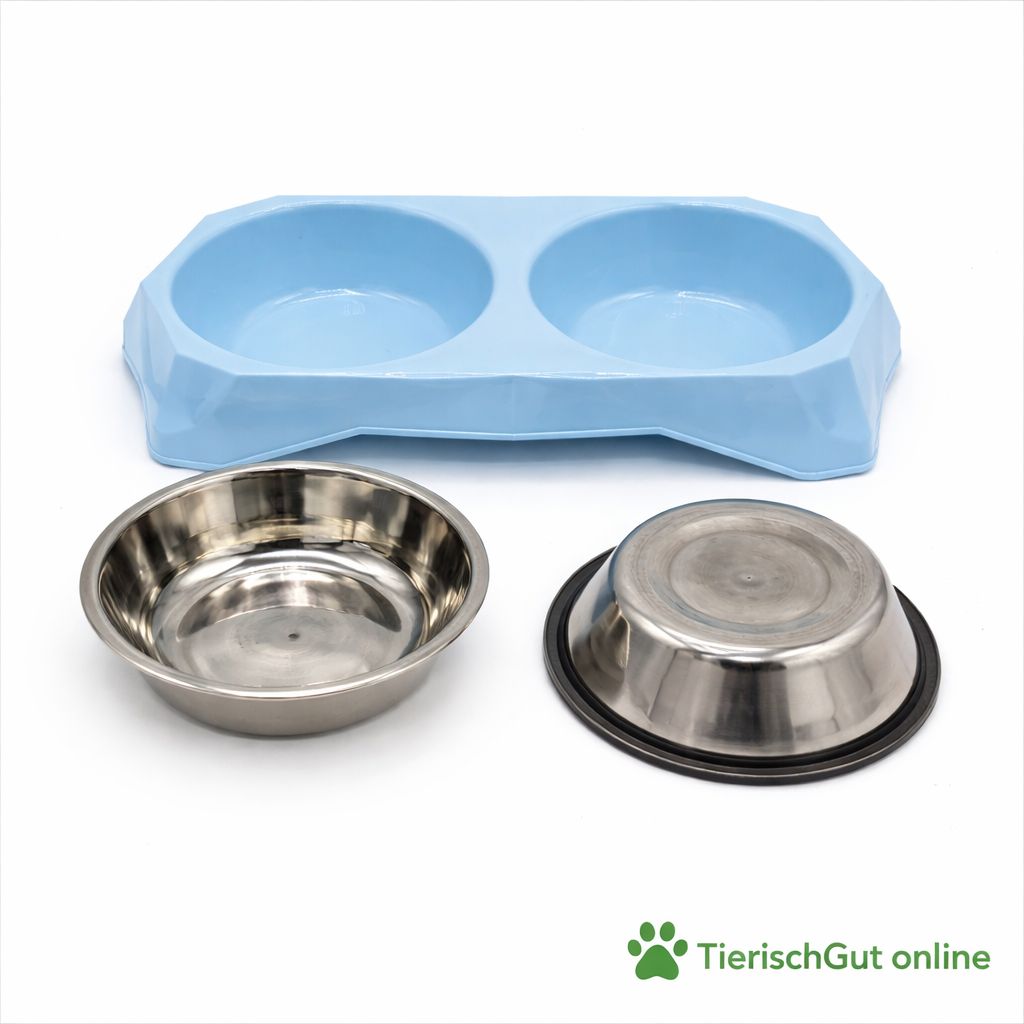 Bunter Haustier-Doppel-Futternapf– Rutschfest, Abnehmbar und Leicht zu Reinigen